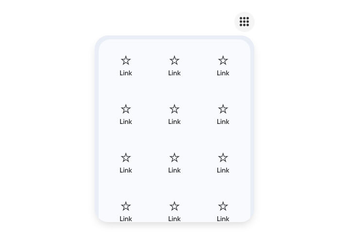 A replication of Google's candy box mega menu using Bricks Builder